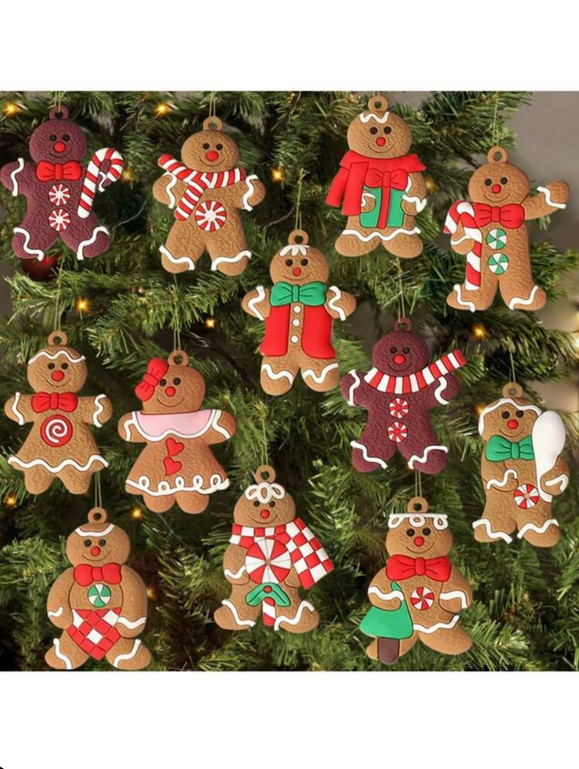 gingerbread tree figure ornaments (12 pcs)