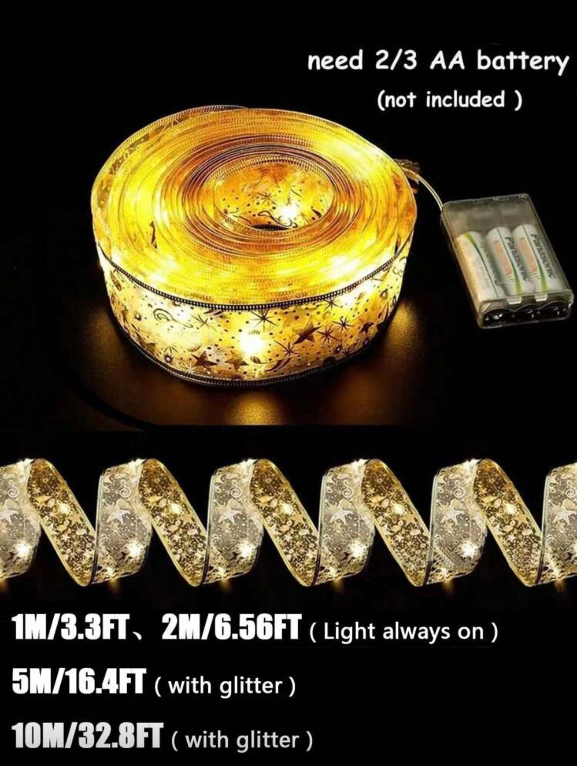 christmas lighting ribbon ornament