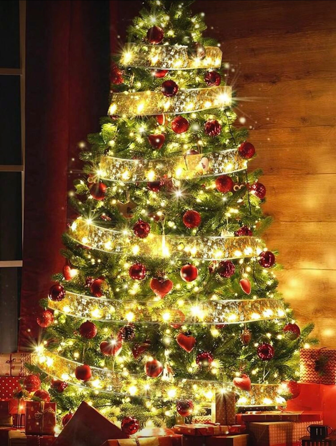 christmas lighting ribbon ornament