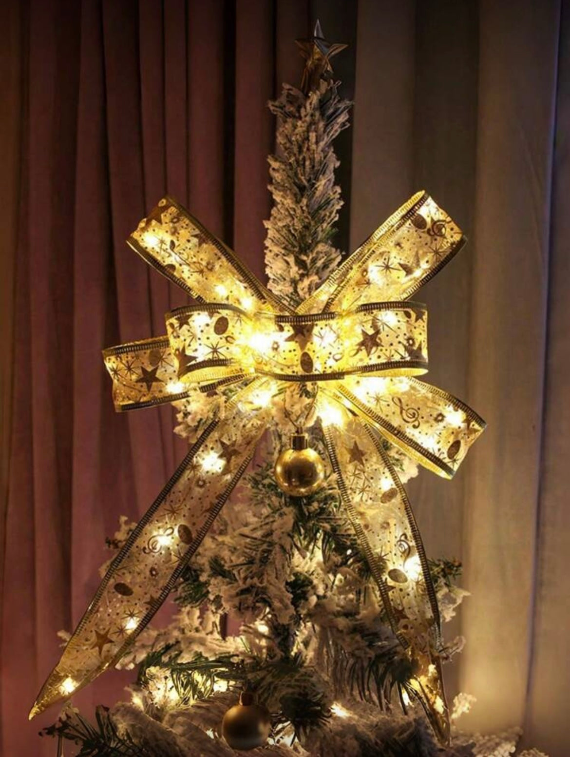 christmas lighting ribbon ornament