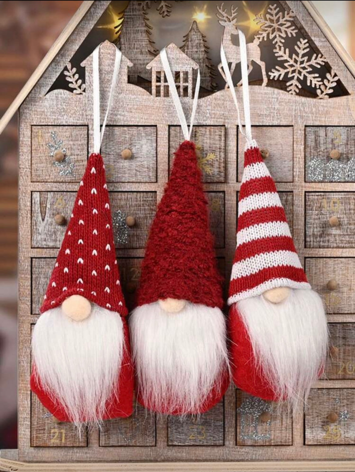 decorative gnome figure ornaments (3 pcs)