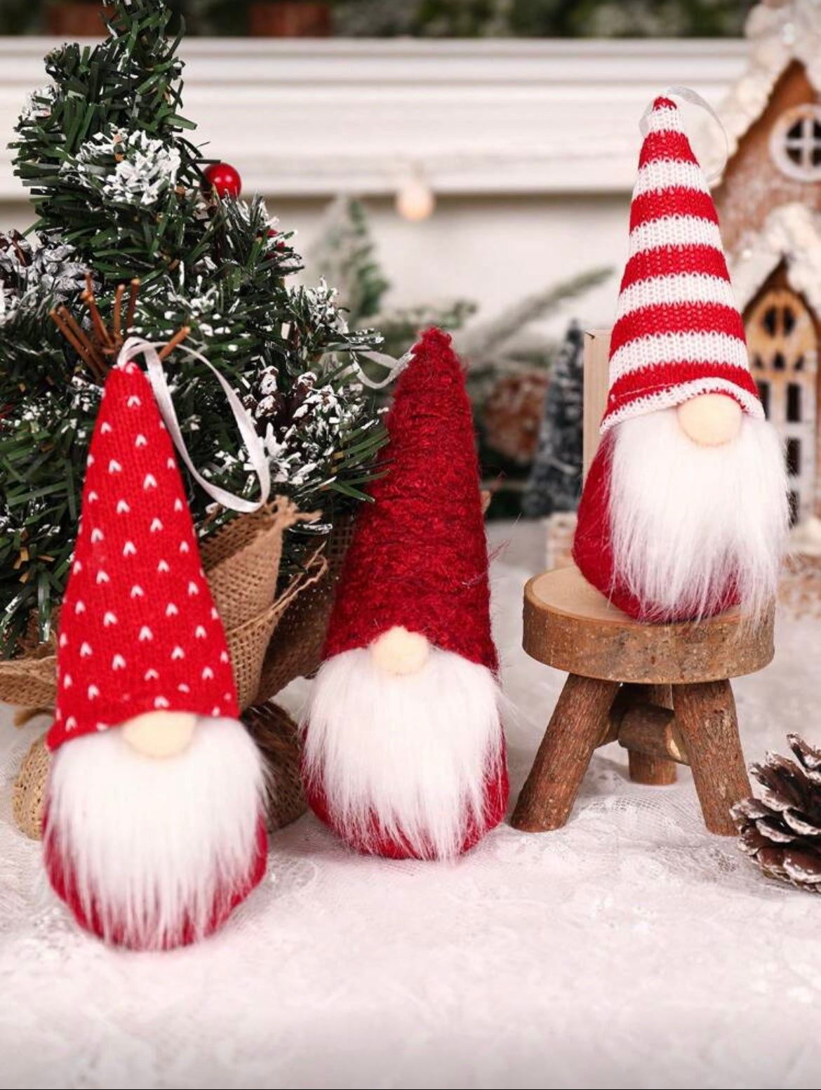 decorative gnome figure ornaments (3 pcs)