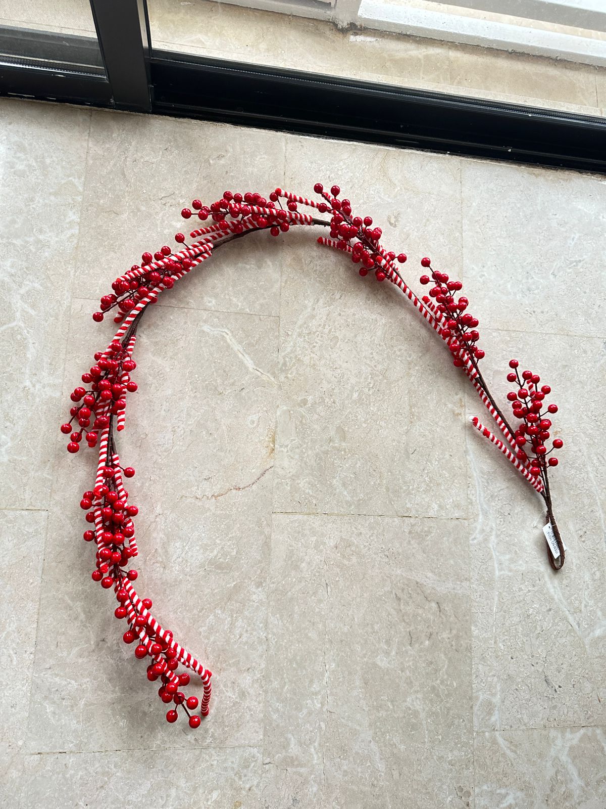 1.6 m Adjustable Candy Cane and Cranberry branch ornament